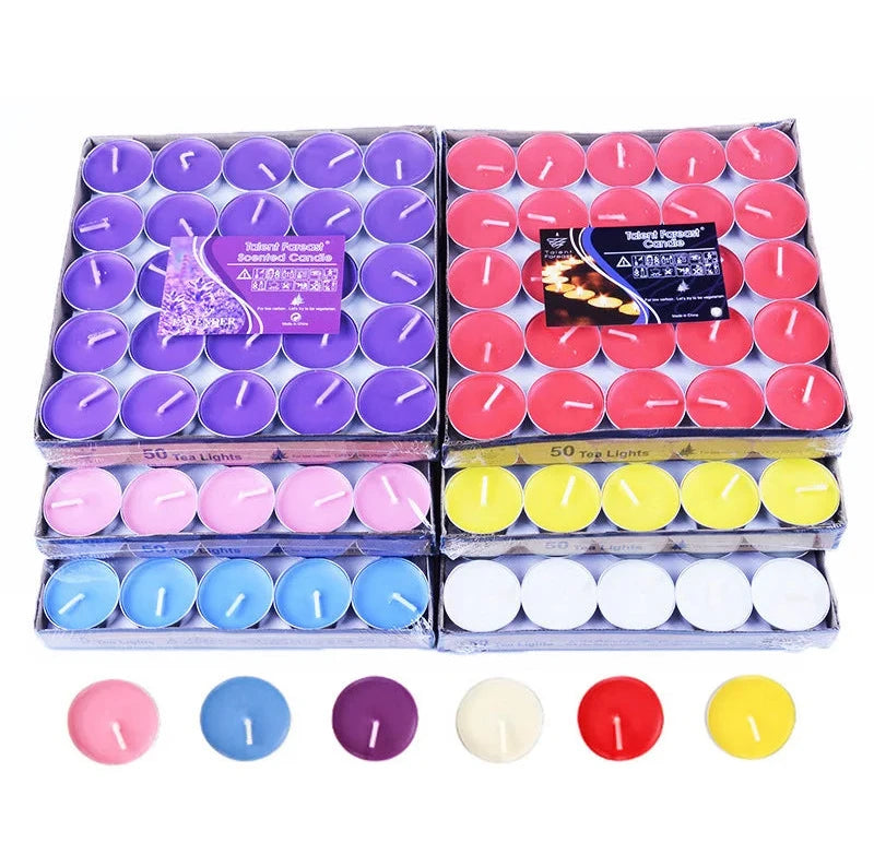 Romantic Glow Tea Lights Set (50 Pack)