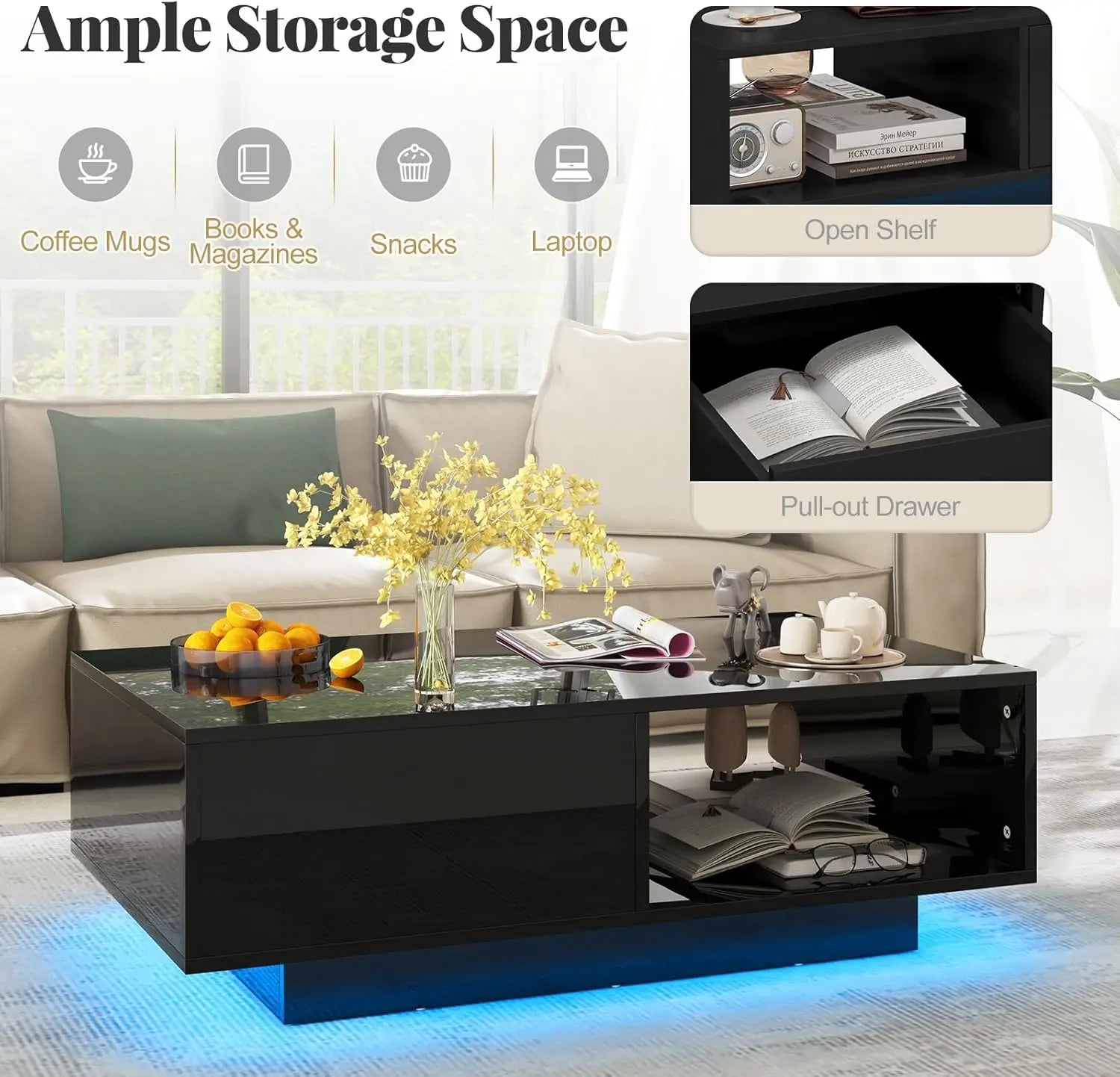 Elegant LED Coffee Table